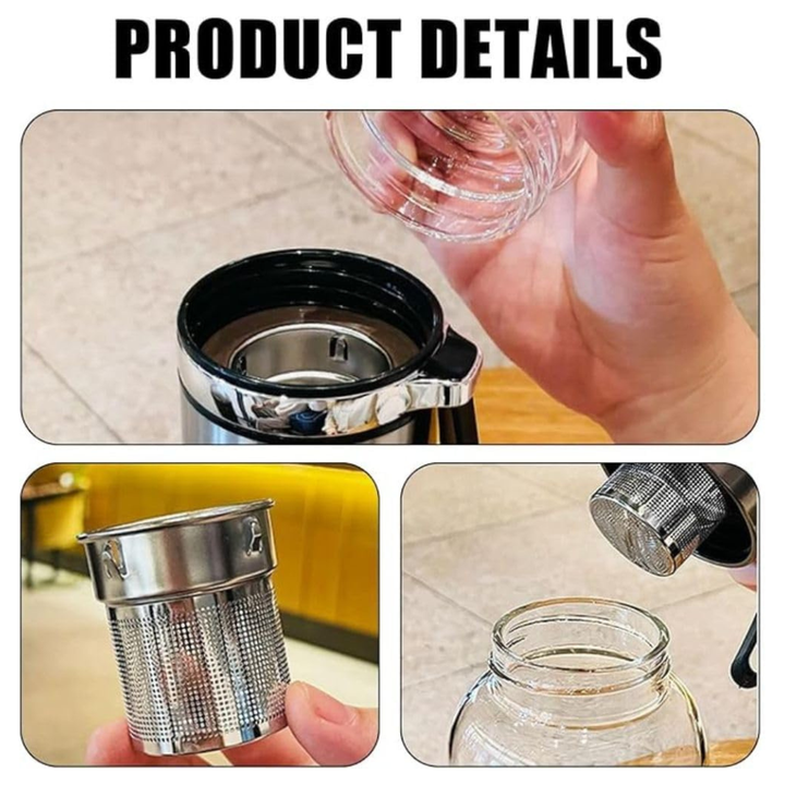 Borosilicate Glass Water Bottle 750 Milliliter – Infuser & Sleeve