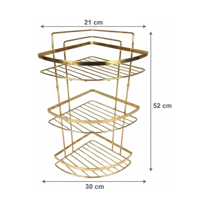 رف حمام زاوية من الفولاذ المقاوم للصدأ، ذهبي مقاوم للصدأ