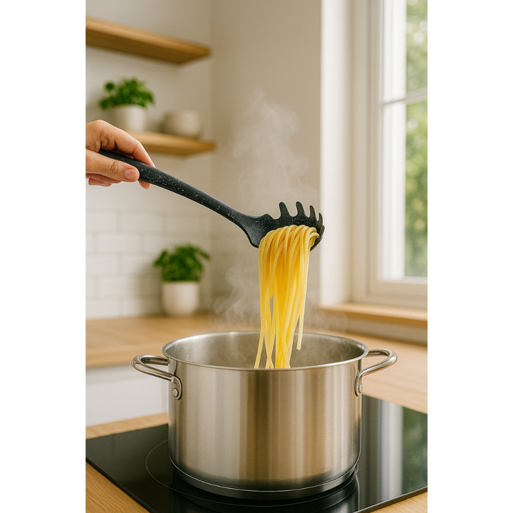 ملعقة معكرونة غير لاصقة مقاومة للحرارة من السيليكون