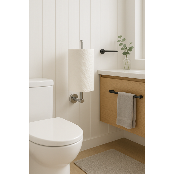Wall Mounted Toilet Roll Holder, Vertical Spare