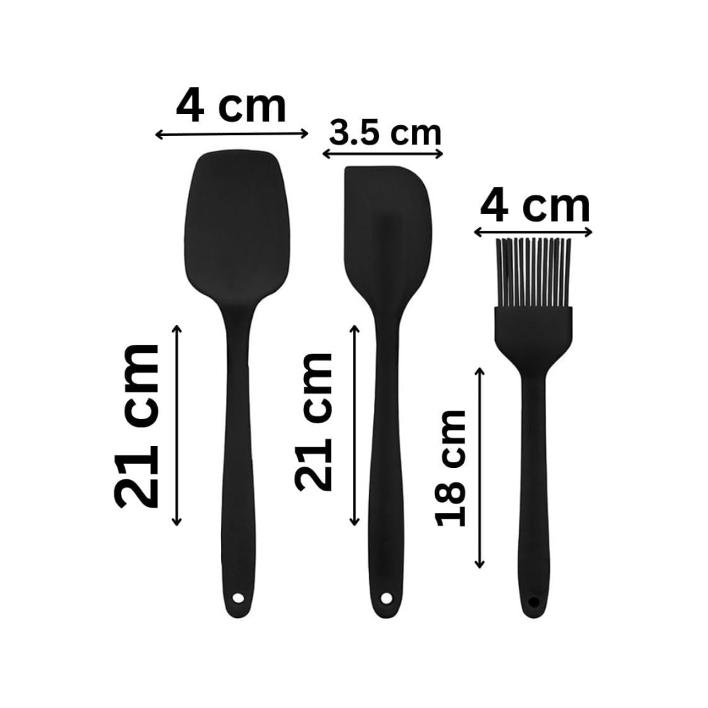 مجموعة ملعقة سيليكون وفرشاة دهن - مقاومة للحرارة (3 قطع)