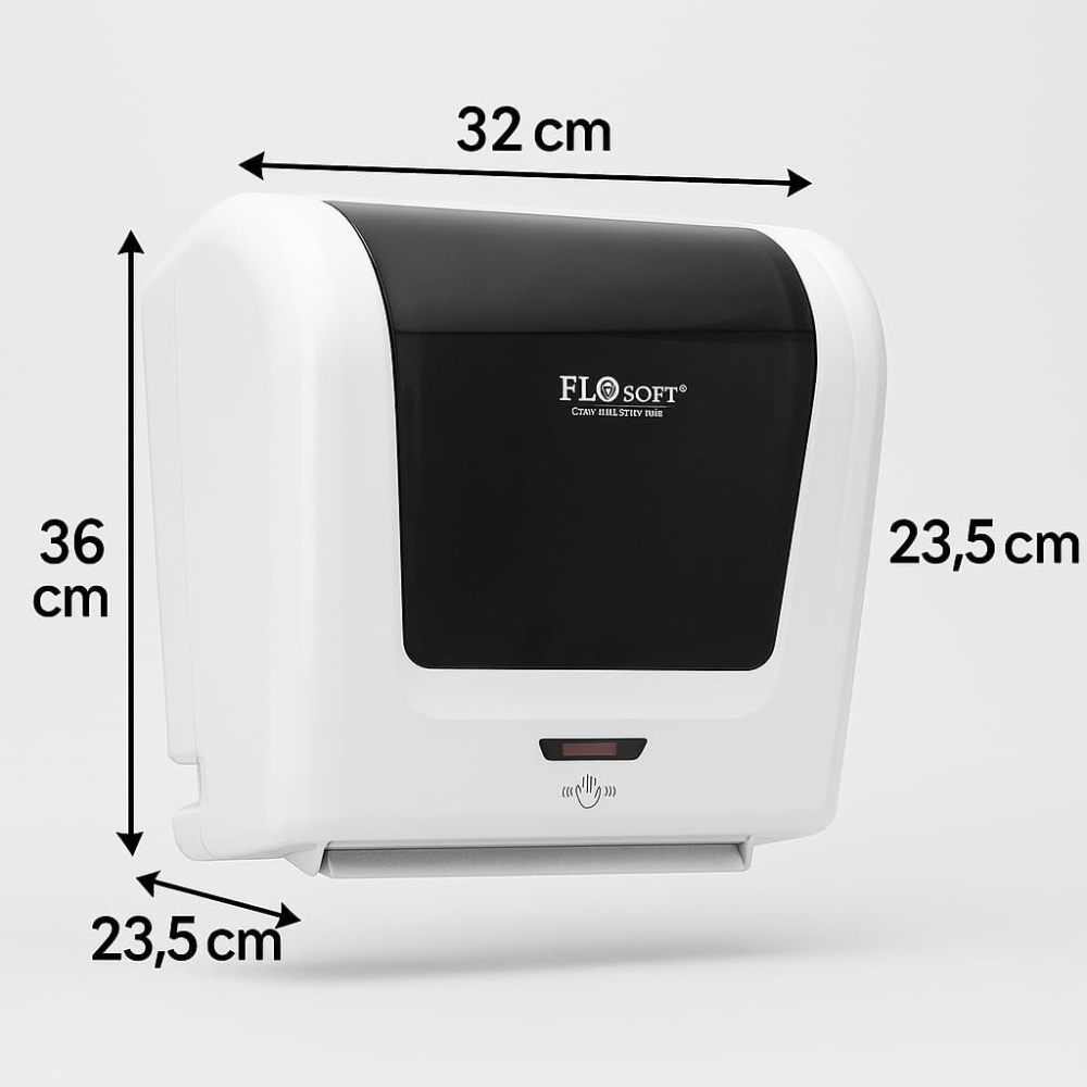 موزع مناشف ورقية أوتوماتيكي بمستشعر - مثبت على الحائط، أبيض