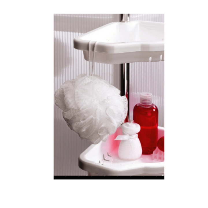 Bathroom Corner Shelves Aluminum Pole ,4 Tier