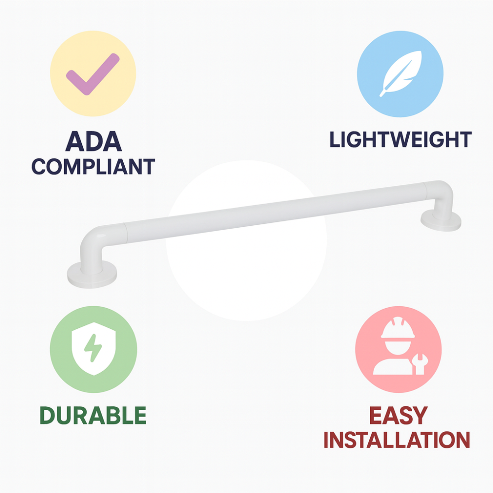 Heavy-Duty Bathroom Safety Grab Bar – Wall Mounted, 130 kg Support -67 cm | Primanova