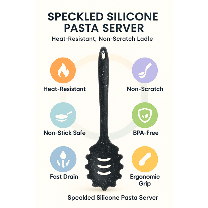 ملعقة معكرونة غير لاصقة مقاومة للحرارة من السيليكون