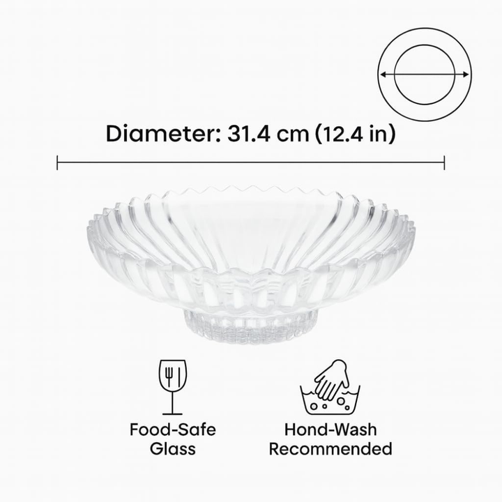 Glass Salad Footed Bowl – Pedestal Serving Bowl