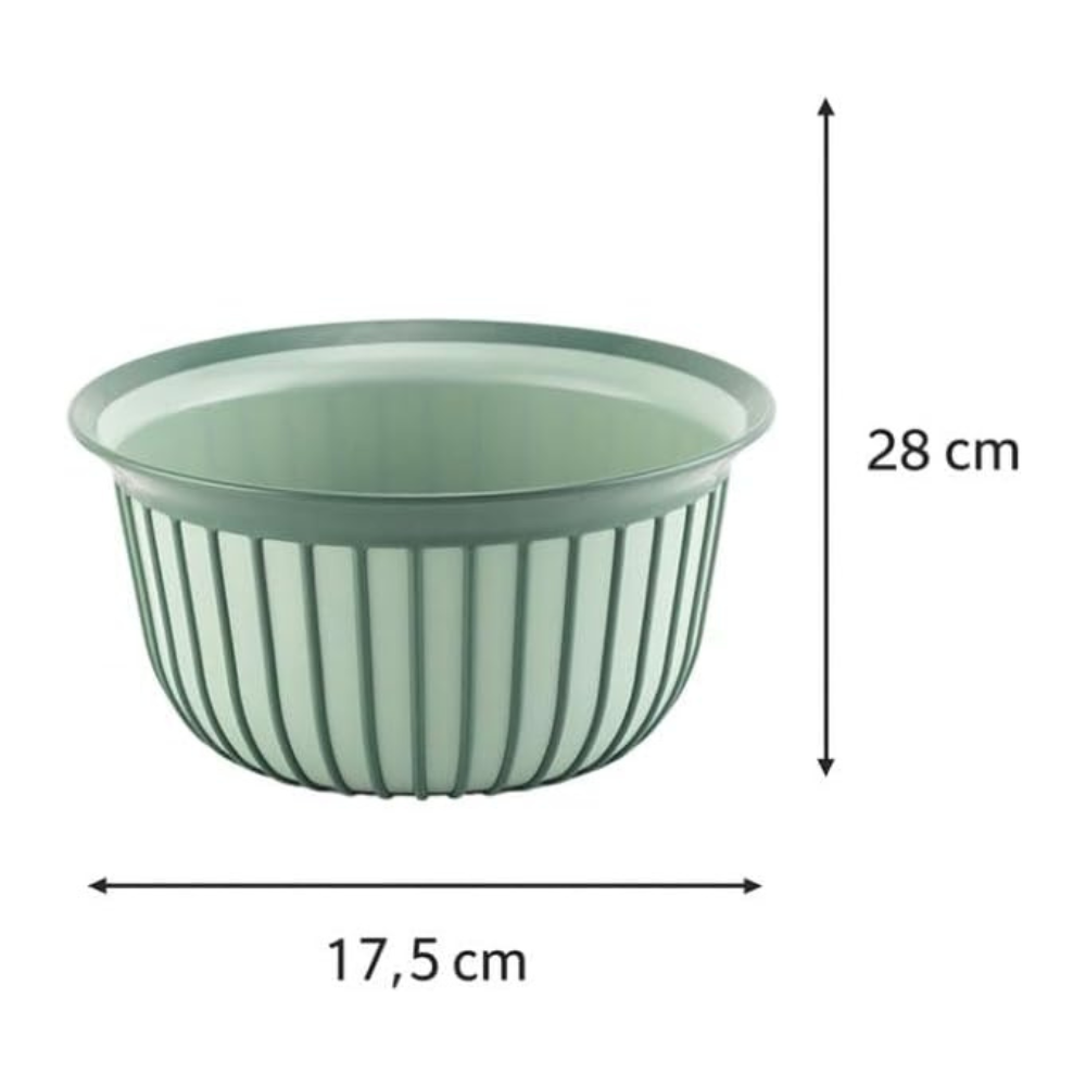 Ribbed Plastic Mixing Bowl with Non-Slip Grip