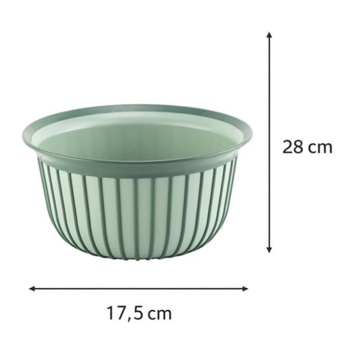 Ribbed Plastic Mixing Bowl with Non-Slip Grip