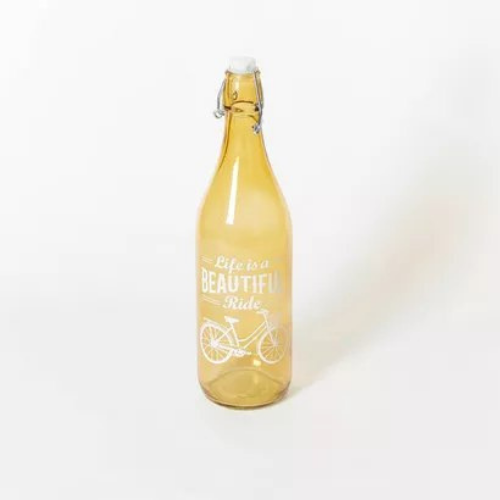 Airtight opaque glass water bottle,1 LITER