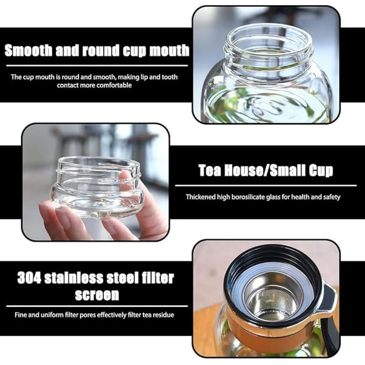 Borosilicate Glass Water Bottle 750 Milliliter – Infuser & Sleeve