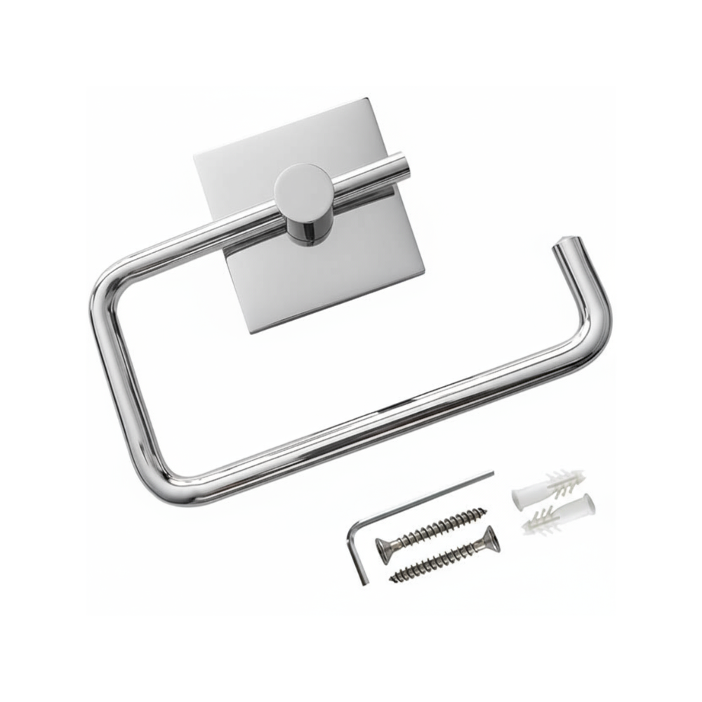 Toilet Paper Holder Wall Mounted, Open Chrome – Single Roll