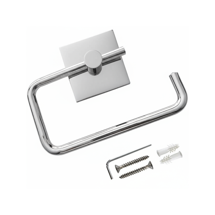 Toilet Paper Holder Wall Mounted, Open Chrome – Single Roll