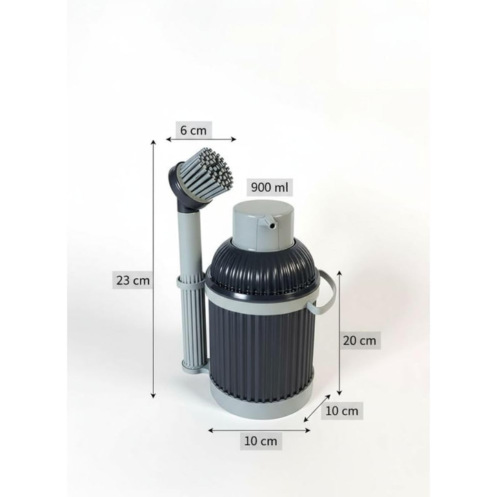 Kitchen Soap Dispenser Set with Brush & Towel Holder, 900ml