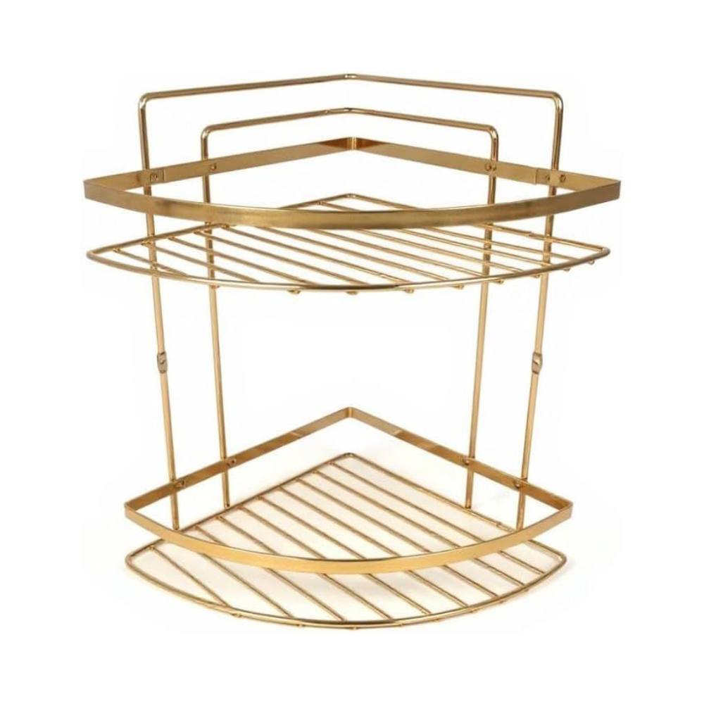 رف حمام زاوية من الفولاذ المقاوم للصدأ، ذهبي مقاوم للصدأ