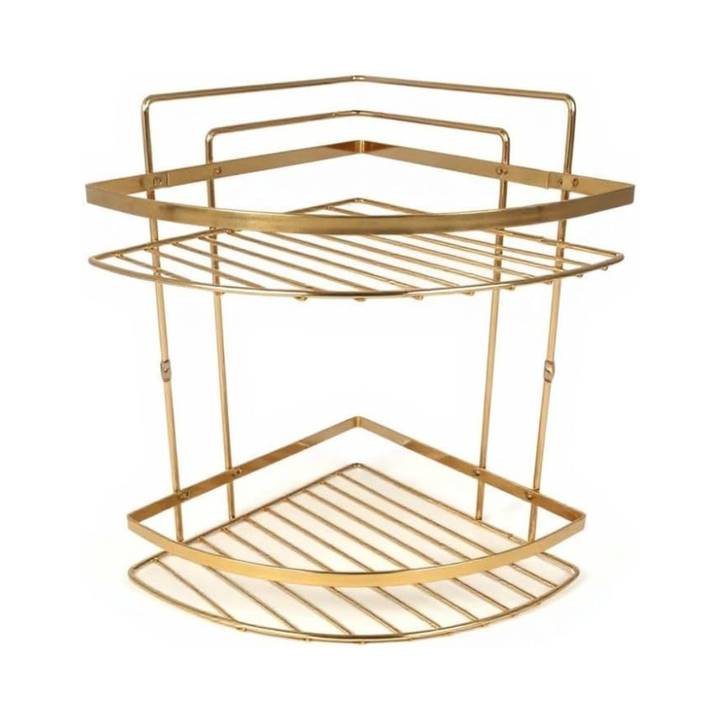 رف حمام زاوية من الفولاذ المقاوم للصدأ، ذهبي مقاوم للصدأ