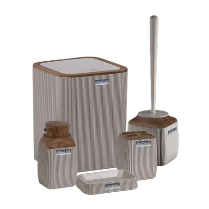 Okayanus Diva Acrylic 5-Piece Bathroom Set – Wooden Frame