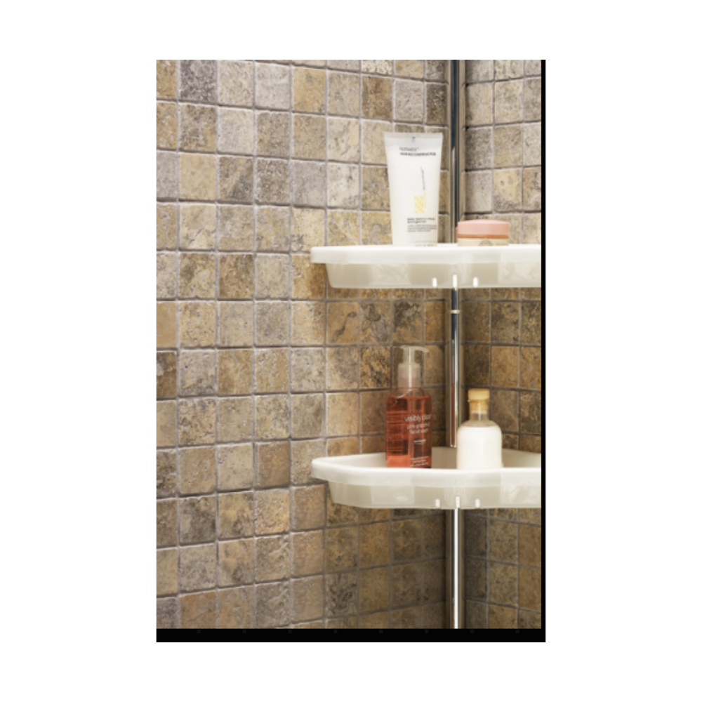 Bathroom Corner Shelves Aluminum Pole ,4 Tier