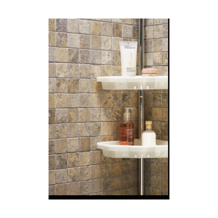Bathroom Corner Shelves Aluminum Pole ,4 Tier