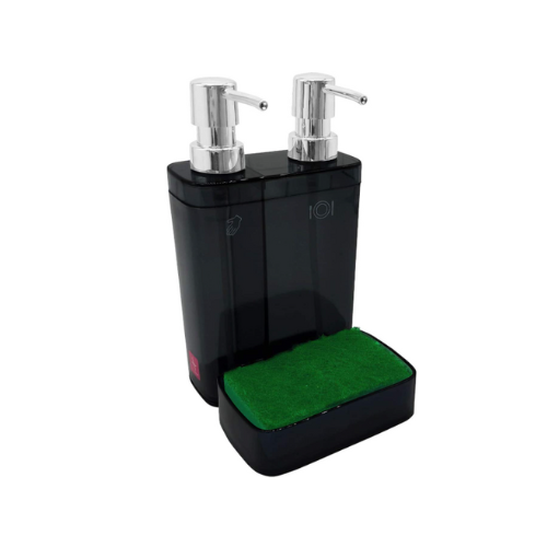 Double Kitchen Soap Dispenser With Sponge Holder-330 ML
