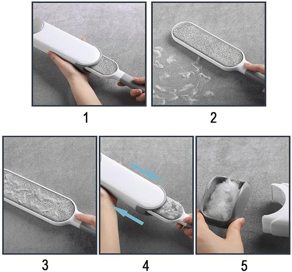 Double-Sided Pet Hair Remover, Reusable Brush.