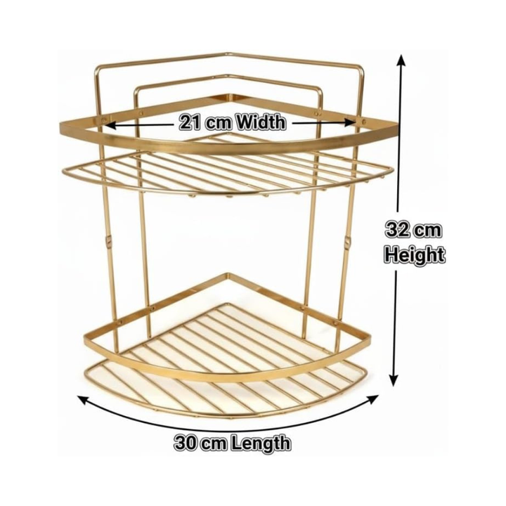 رف حمام زاوية من الفولاذ المقاوم للصدأ، ذهبي مقاوم للصدأ