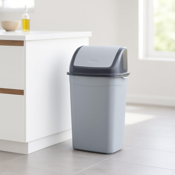 Swing Lid Trash Can, Self-Closing Odor Control – 26 Liter