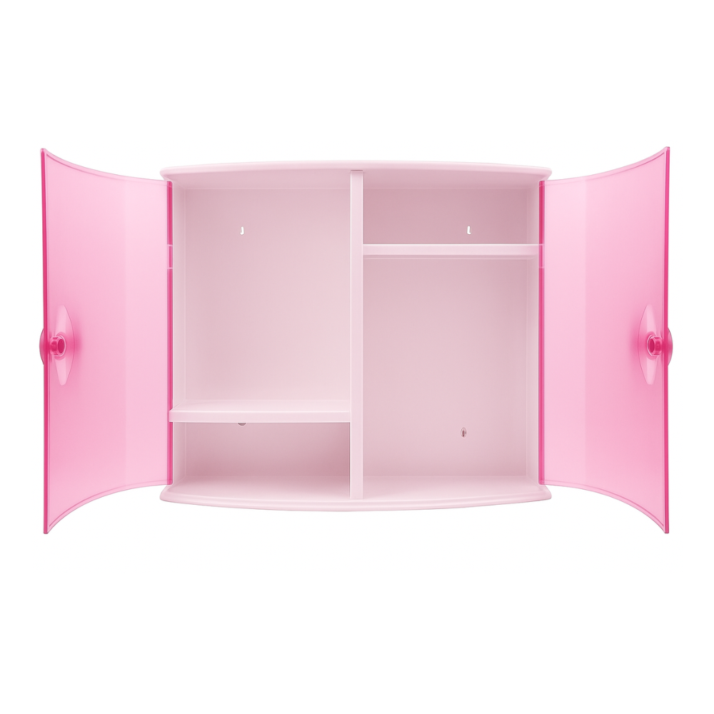 Primanova Plastic Wall Cabinet with 2 Doors & Shelves – 17 D × 38 W × 32 H cm