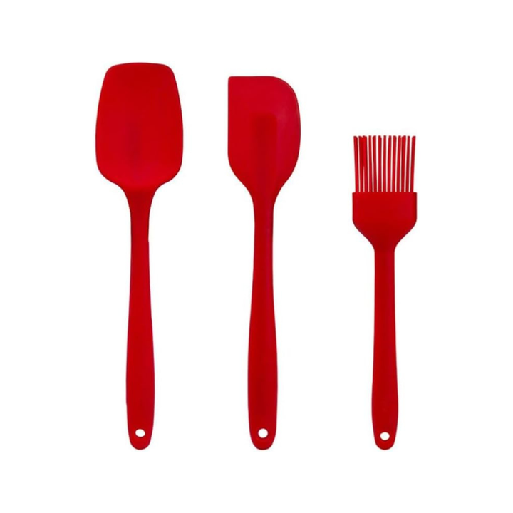 مجموعة ملعقة سيليكون وفرشاة دهن - مقاومة للحرارة (3 قطع)