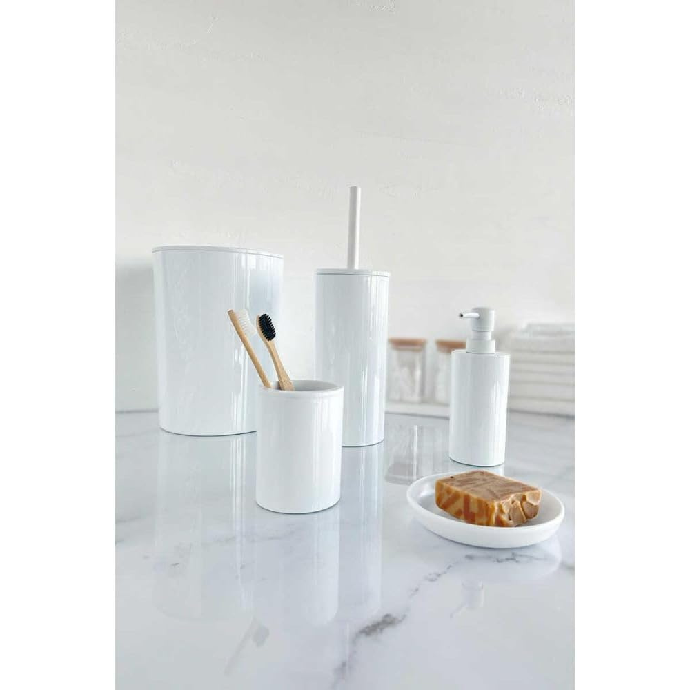 مجموعة إكسسوارات الحمام البلاستيكية فلوريس، 5 قطع