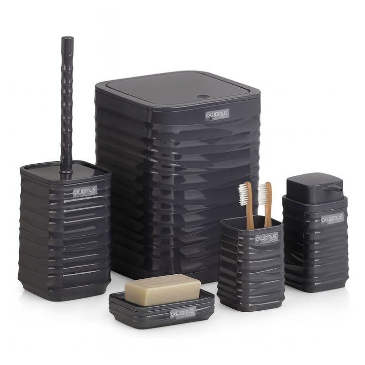 Bathroom Accessories Set 5-Piece – Plastic Frame