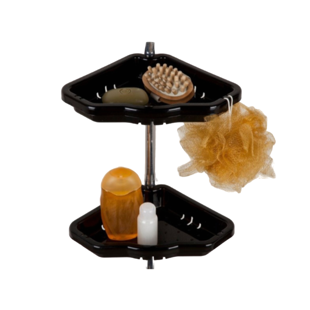 Bathroom Corner Shelves Aluminum Pole ,4 Tier