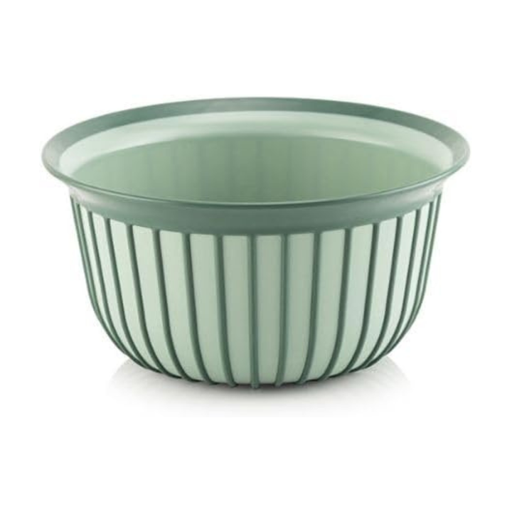 Ribbed Plastic Mixing Bowl with Non-Slip Grip