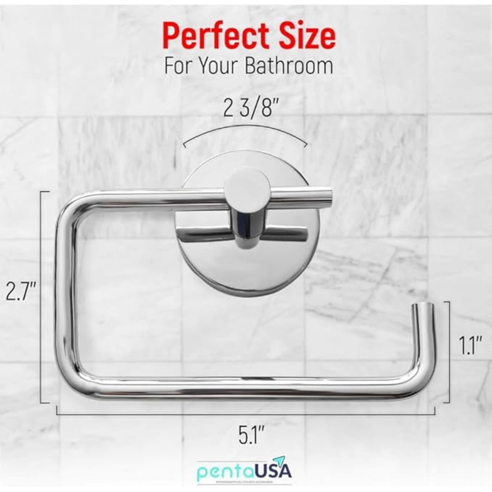 Toilet Paper Holder Wall Mounted, Open Chrome – Single Roll