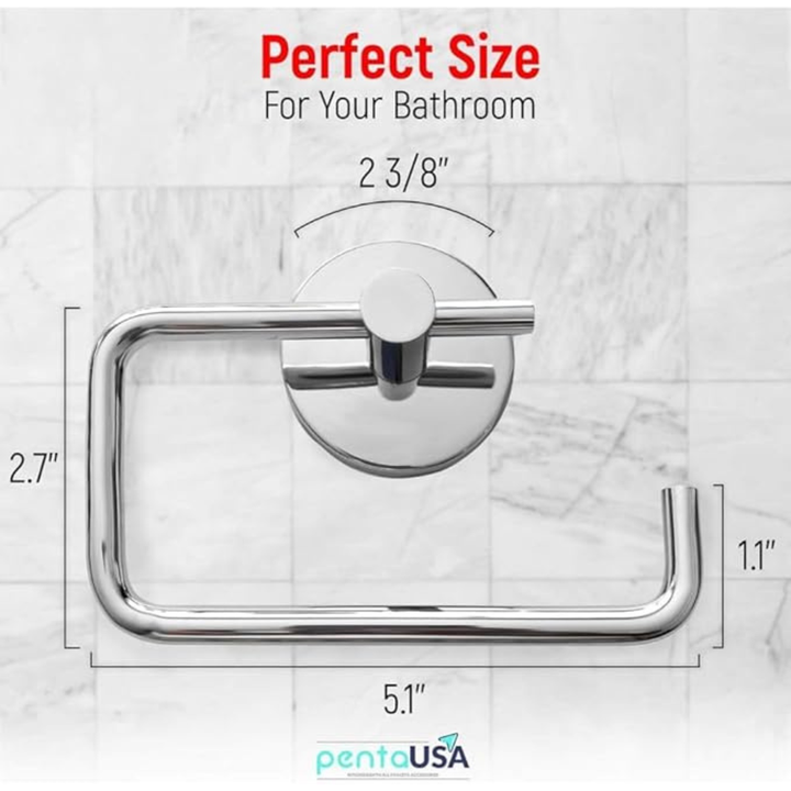 Toilet Paper Holder Wall Mounted, Open Chrome – Single Roll