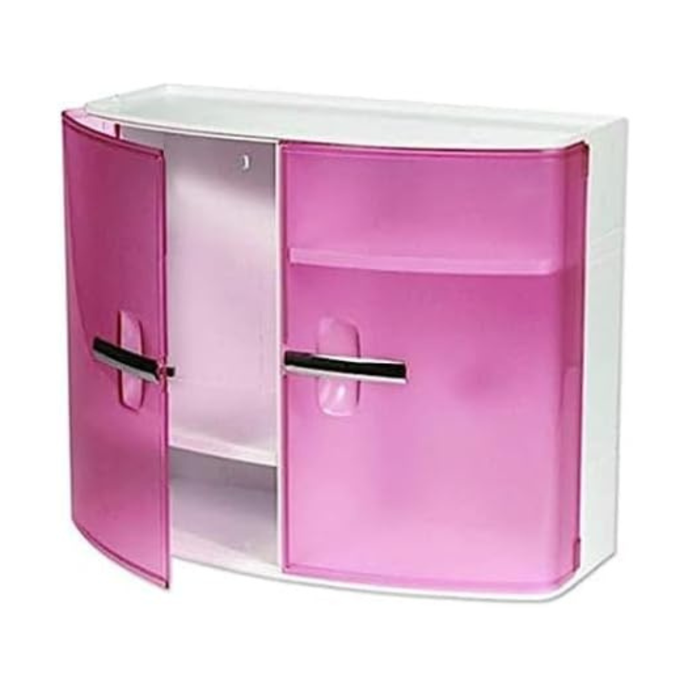 Primanova Plastic Wall Cabinet with 2 Doors & Shelves – 17 D × 38 W × 32 H cm