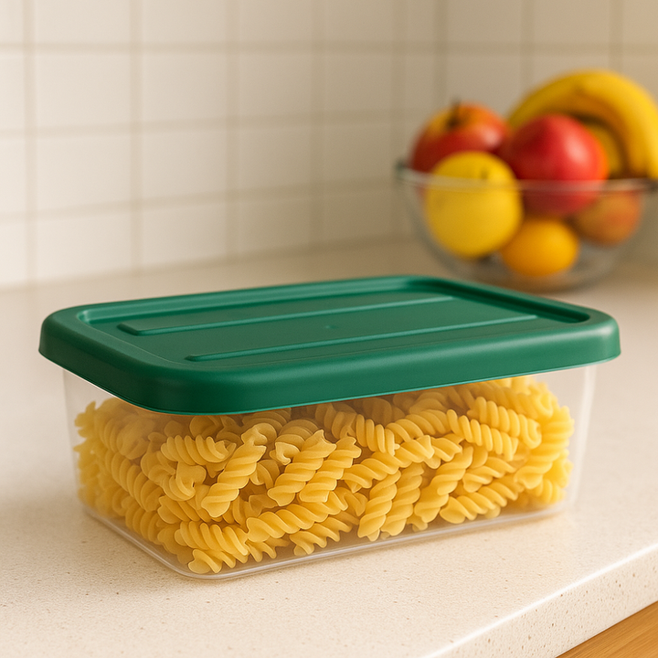 صندوق تخزين ملكي بلاستيكي شفاف - حاوية طعام محكمة الإغلاق بغطاء مشبك - (أخضر)