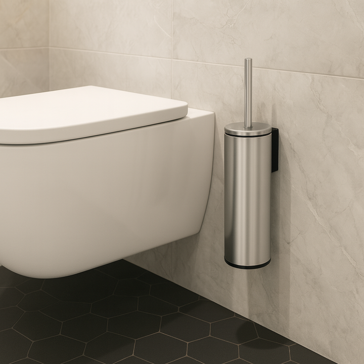 Wall-Mounted Toilet Brush with Holder – Aluminum