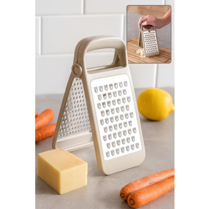 مبشرة جبن وخضراوات قابلة للطي - ستانلس ستيل، مانعة للانزلاق، ثنائية الجوانب