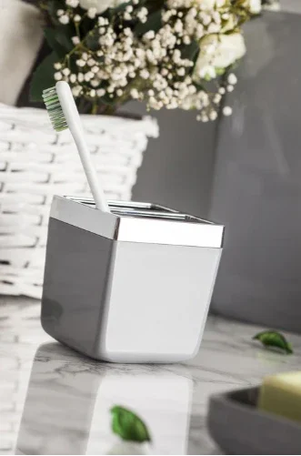 Acrylic Bathroom Set 5 Pieces with Silver Frame