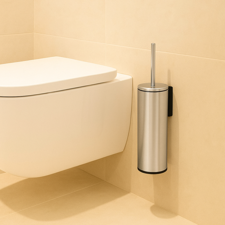 Wall-Mounted Toilet Brush with Holder – Aluminum