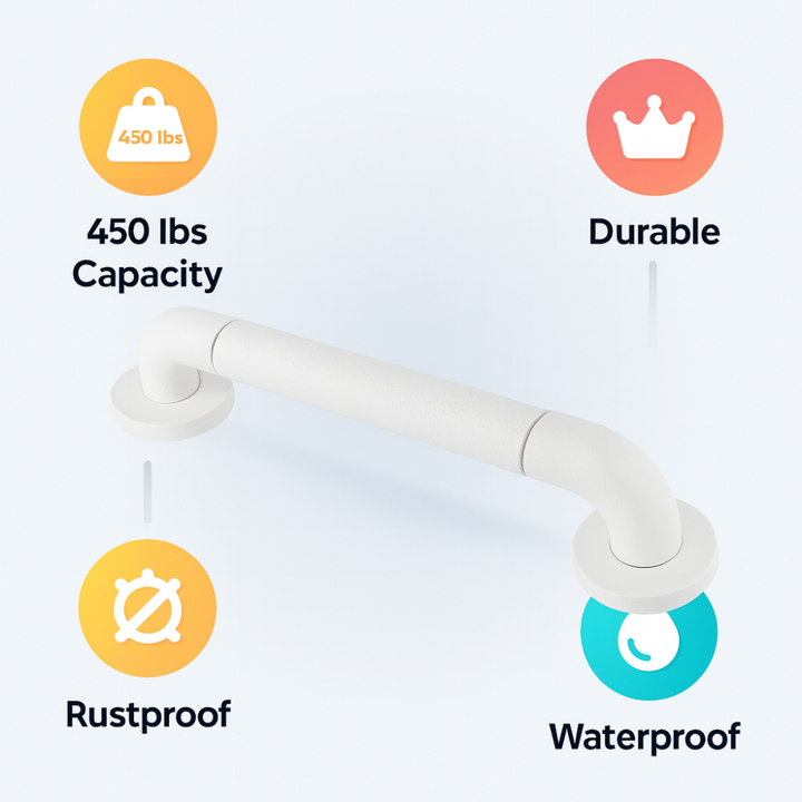 Wall-Mounted Safety Grab Bar 46 cm –  Steel Support | Primanova