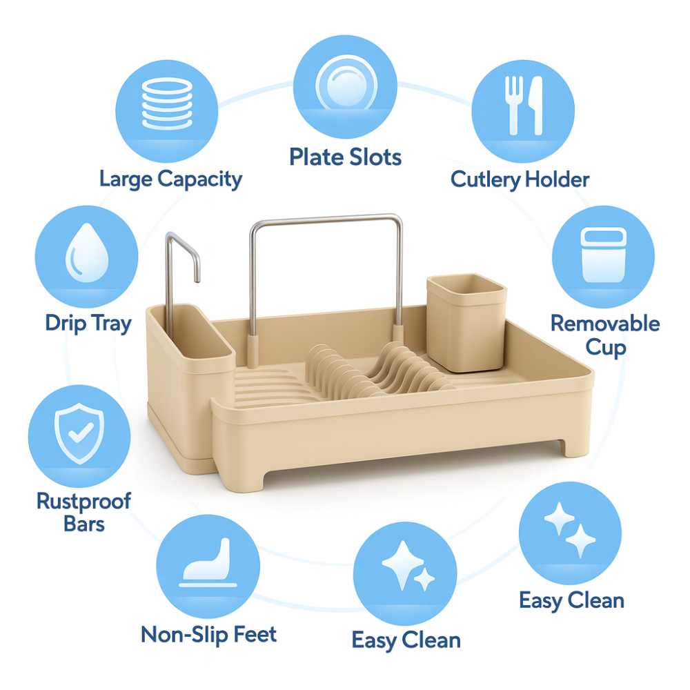 Primanova Kiev Dish Drying Rack with Cutlery Holder