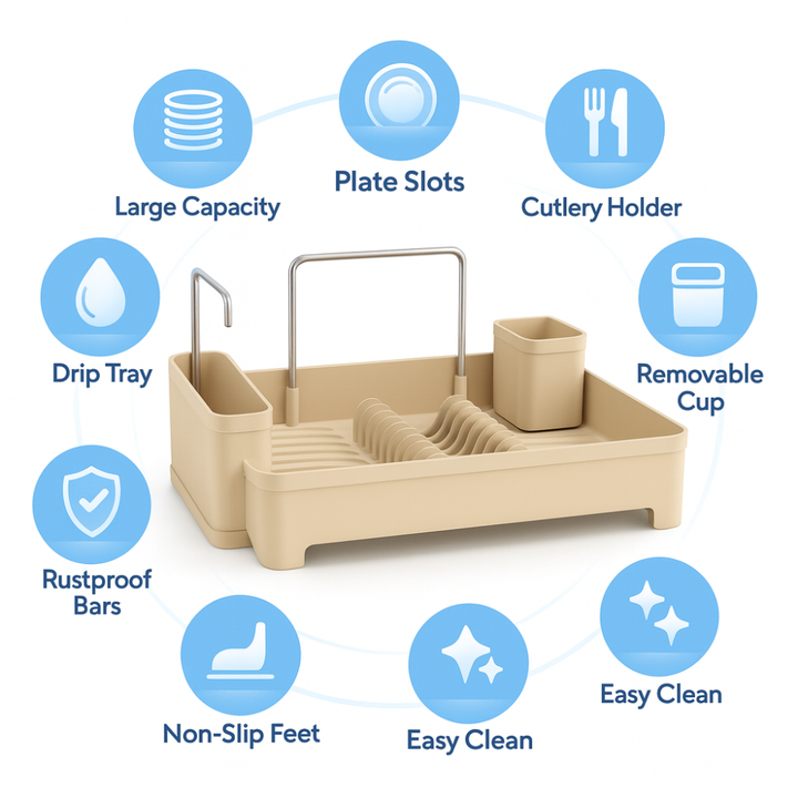Primanova Kiev Dish Drying Rack with Cutlery Holder
