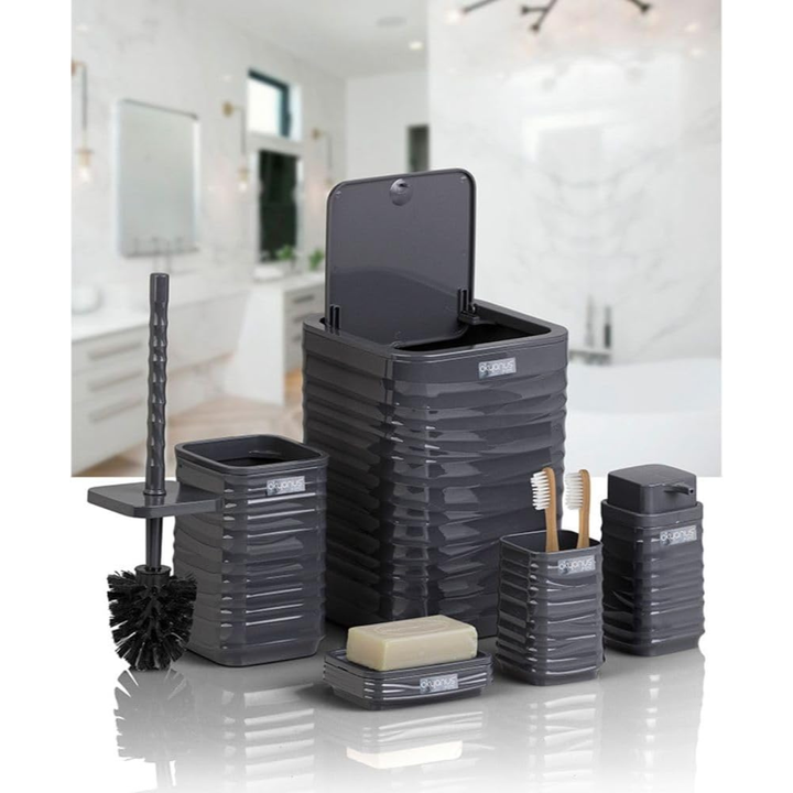 Bathroom Accessories Set 5-Piece – Plastic Frame