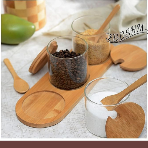 3-Storage Jars with a Wooden Spoon