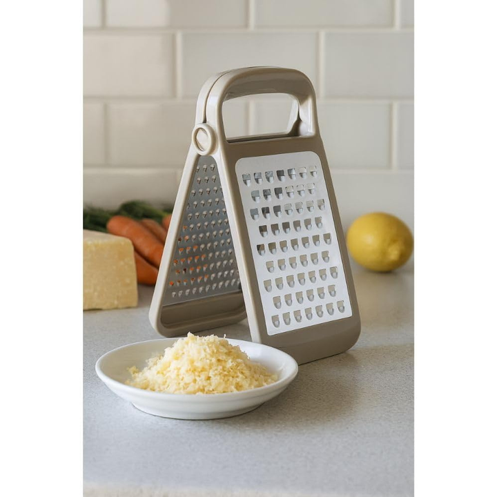 مبشرة جبن وخضراوات قابلة للطي - ستانلس ستيل، مانعة للانزلاق، ثنائية الجوانب