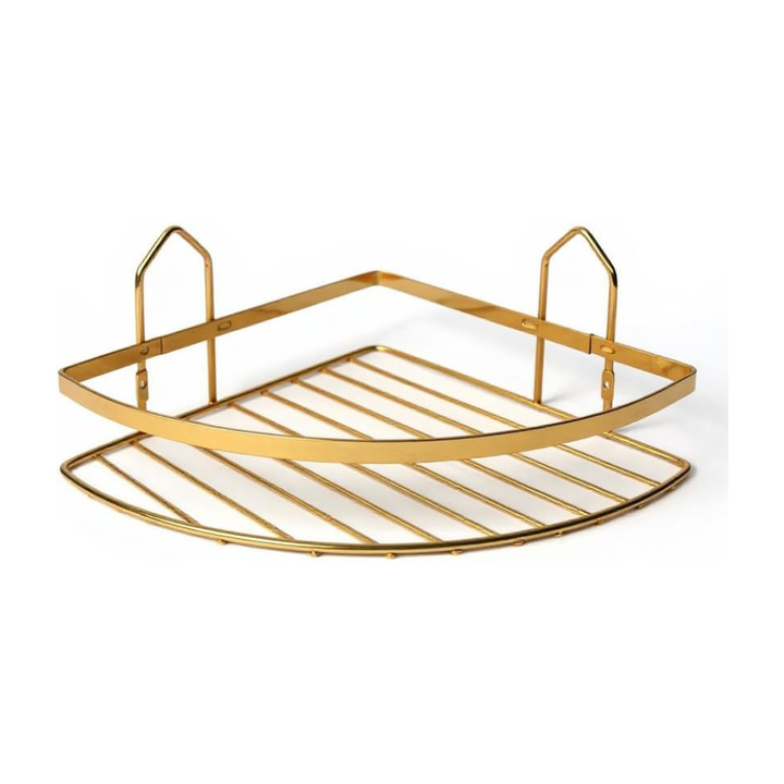 رف حمام زاوية من الفولاذ المقاوم للصدأ، ذهبي مقاوم للصدأ