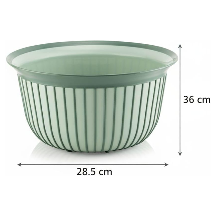 Ribbed Plastic Mixing Bowl with Non-Slip Grip