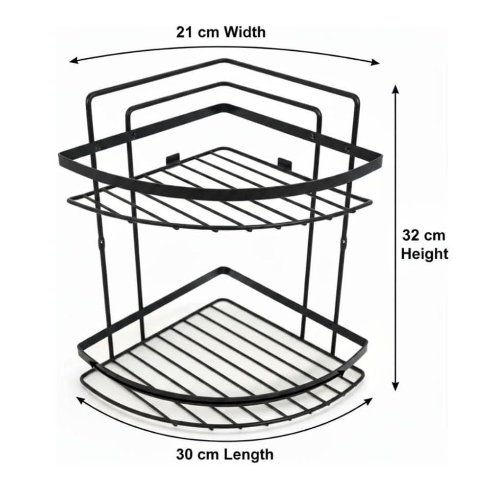 رف حمام زاوية من الفولاذ المقاوم للصدأ، أسود مقاوم للصدأ