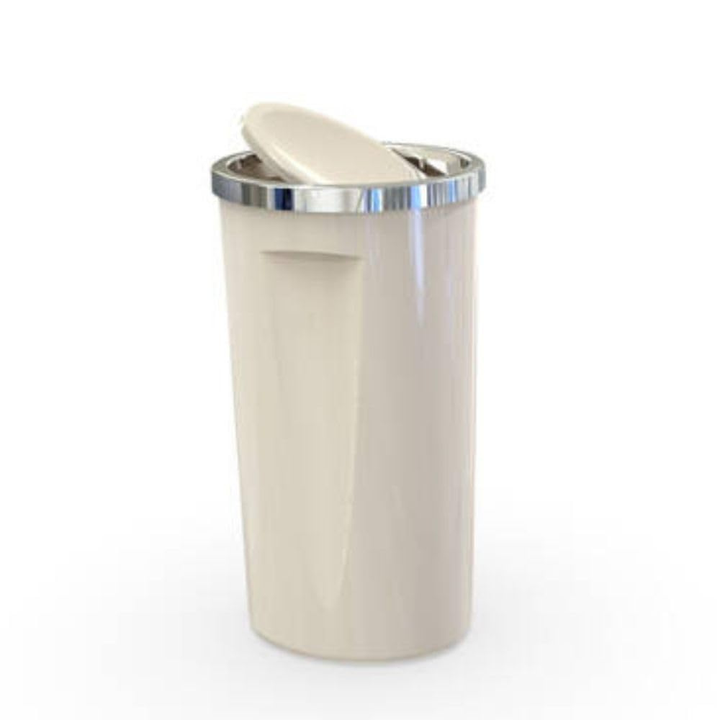 35 Liter Swing-Lid Trash Can with Chrome Rim –  30×56 cm | Primanova